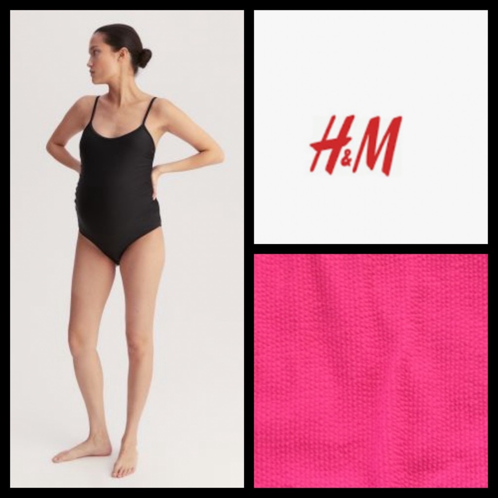 NWT H&M Barbie Pink Textured Maternity Swimsuit